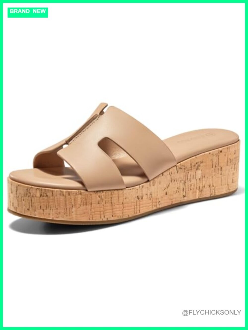 Women's Platform Wedge Sandals Open Toe Slip On Cork Heeled Summer Shoes